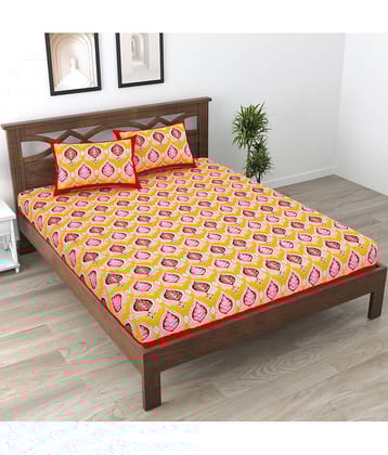 Cosito Cotton 1 Double Bedsheet with 2 Pillow Covers ( Multicolor )
