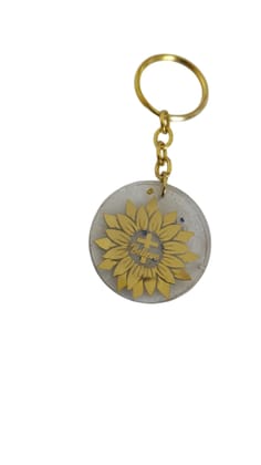Inspirational Believe Sunflower Keychain - Spiritual Floral Accessory