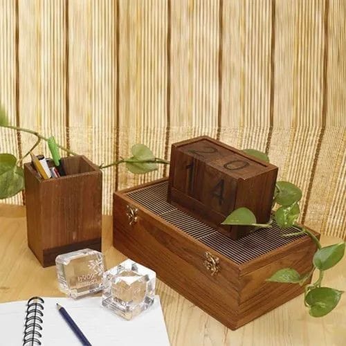 Desk Organizer Set -Teakwood