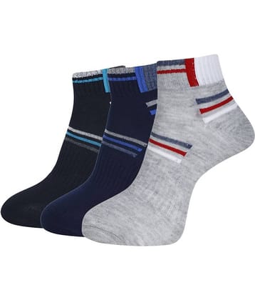 Dollar Cotton Blend Men's Self Design Dark Grey Ankle Length Socks ( Pack of 3 )