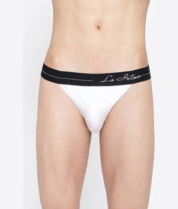 La Intimo Pack of 1 Lycra Thongs For Men's ( Black )