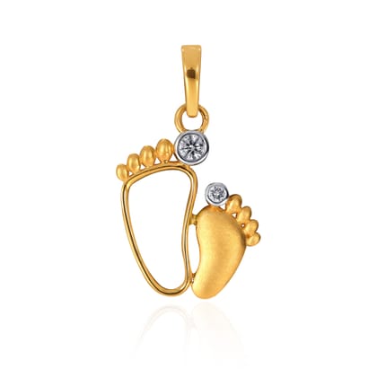 Senco Gold 14K Yellow Gold Kids Diamond Pendant (0.8 gram / 0.04 Ct / HI-SI / 14K Yellow Gold)