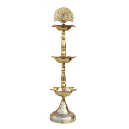 Brass Showpiece 3 Step Murga Deepak Statue (ZMAS549 C)