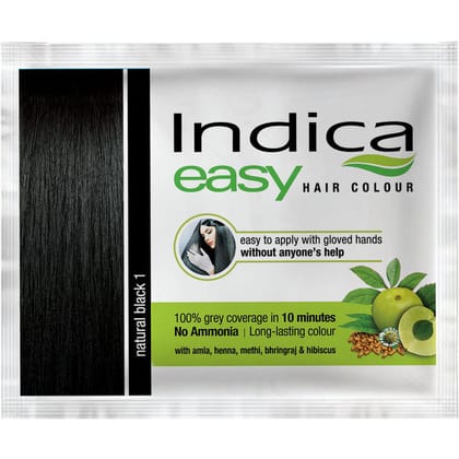 Indica Easy Hair Color Natural Black 1, 25 ml