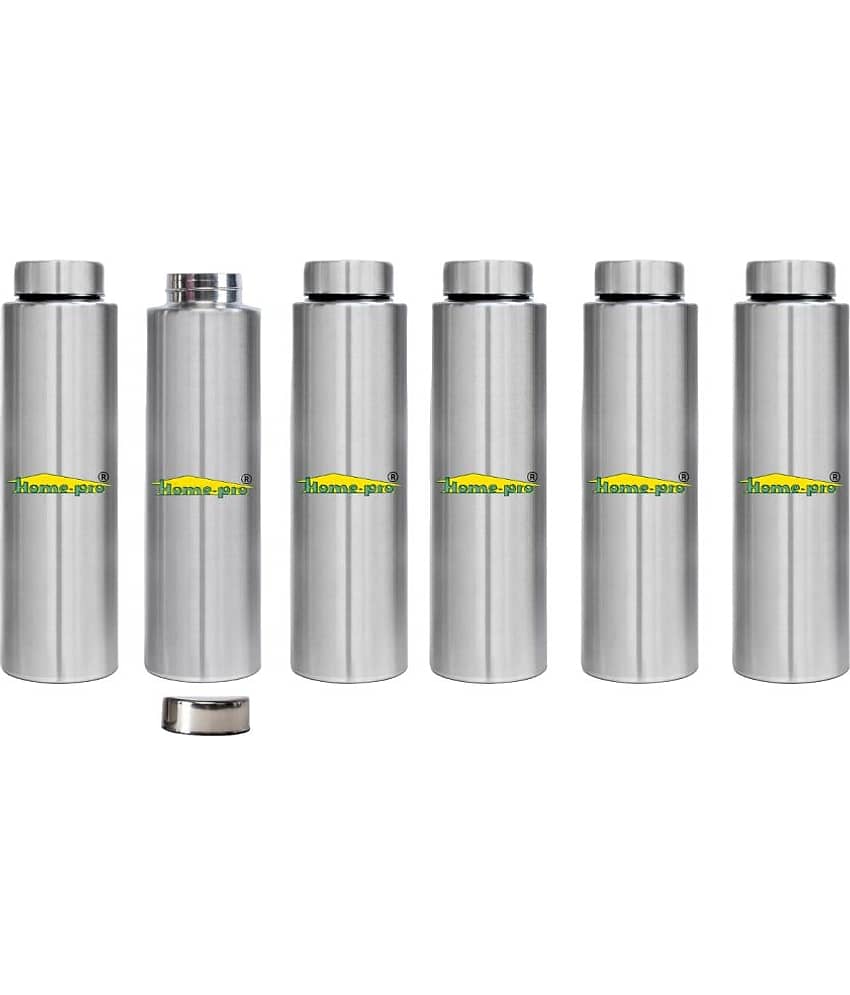 HomePro - Stainless Steel Bottle 100% leak proof Pack of 6 for Home | Gym | Fridge | School | Office | Trekking & Hiking Bottle