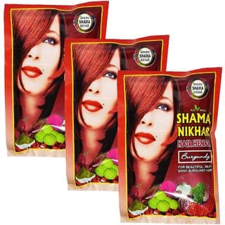 Shama Nikhar Burgundy Henna Hair Colour - Pack Of 3 (50g)