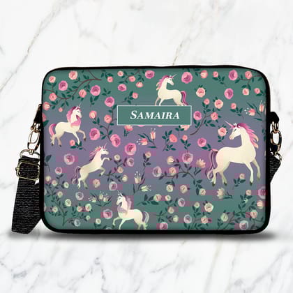 Unicorn Paradise Kids Laptop Bag-Teal Purple Fusion / 15.5"