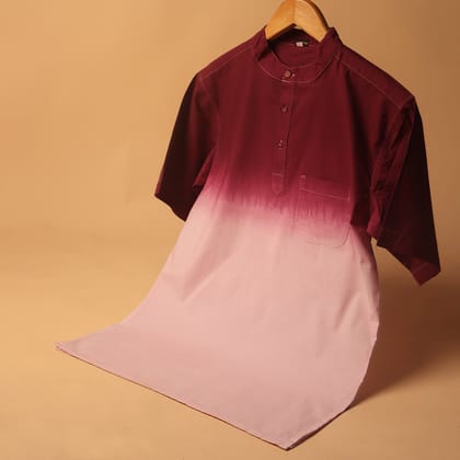 Ombre Dye Kurta Shirt #84-XS / Half Sleeve