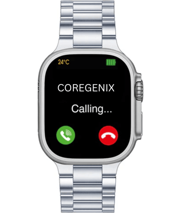 COREGENIX ULTRA Premium METAL with HD Display Silver Smart Watch