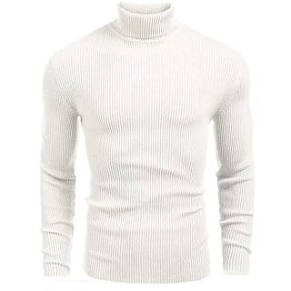 Fashlook Self Design Full Sleeve Casual White Sweaters For Mens