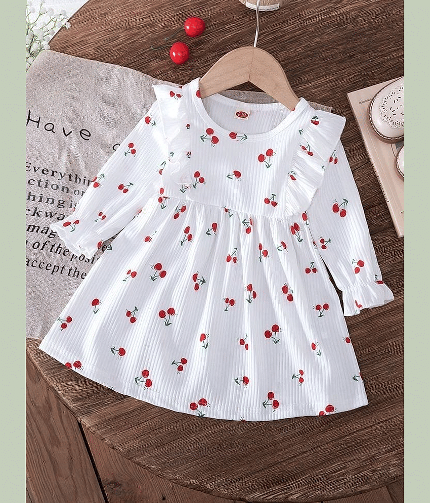 VELION Silk Blend Frock For Baby Girls ( Pack of 1 , White )