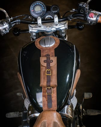 super meteor/shotgun 650: moto exclusive tank strap-vintage tan / tank strap & pouch / intl