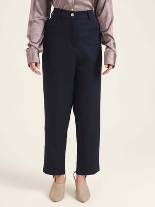 Women'S Luxury Banana Crepe Navy C Pant-28