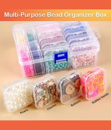 15 Pcs Jewellery Organizers Box Set, Organizer Storage Box Plastic for Earrings, Jewellery, Necklace, Beads, Used for Storing DIY Craft Organizers(1 Big + 14 Small)