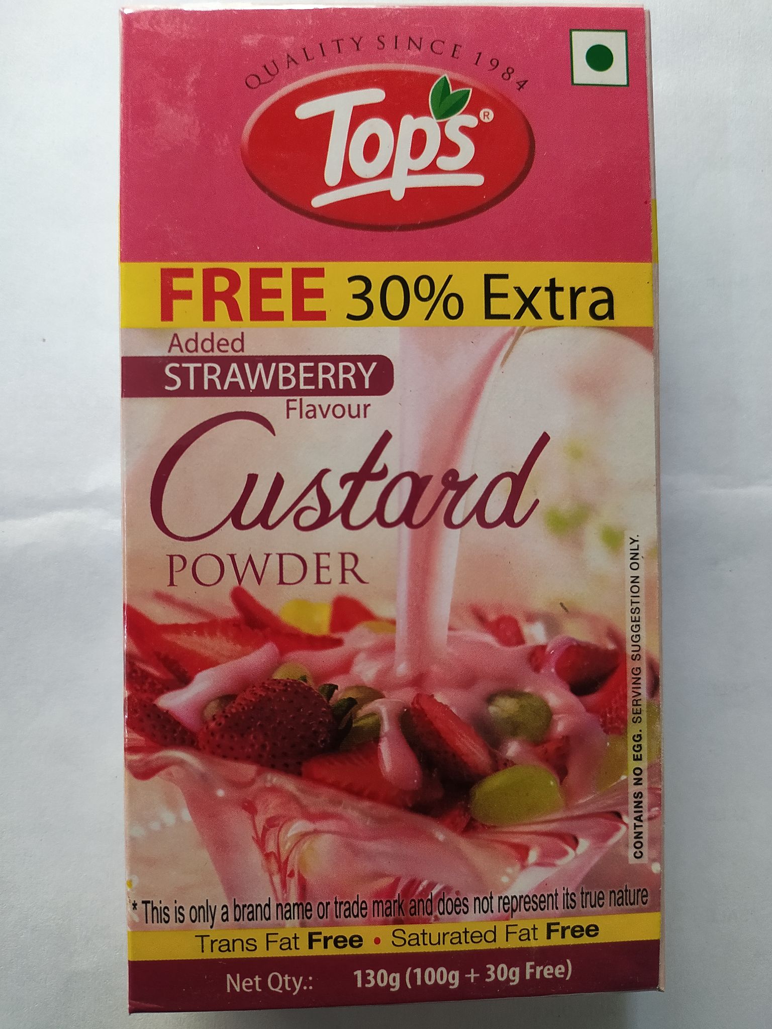 Tops Added Strawberry Flavour Custard Powder 