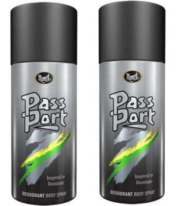 Monet - Passport Black Deodorant ,150 ml each Deodorant Spray for Men,Women 300 ml ( Pack of 2 )