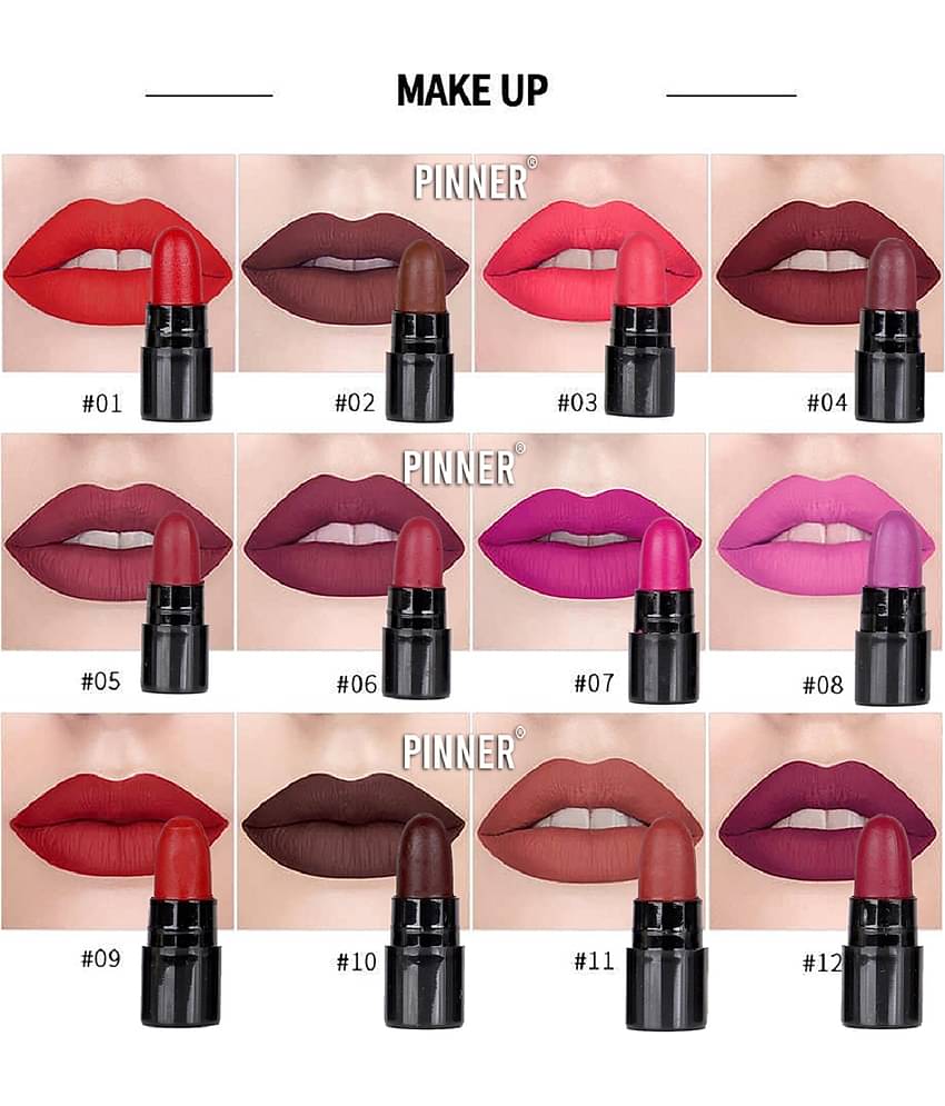 Play Run Minis Pout Party Matte Lipstick Highly Pigmented Mini Lipsticks (Set of 12 )
