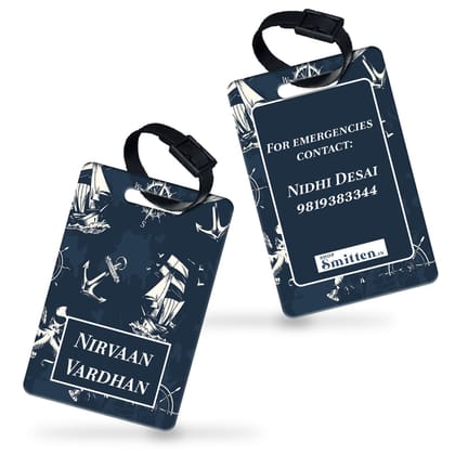 Nautical Dreams Bag Tag (kids)-Nautical Dreams Navy