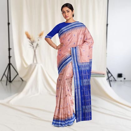 Pastel Pink Bomkai Silk saree Pastel Pink Bomkai Silk saree