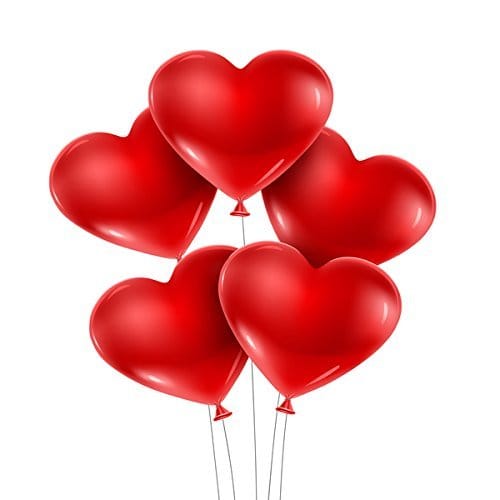 Nawani Heart Shaped Balloon Red Color-Pack of 50, Size Approx. 23 cm Round. - Party and Festive Needs | Buy online on ZillyBuy