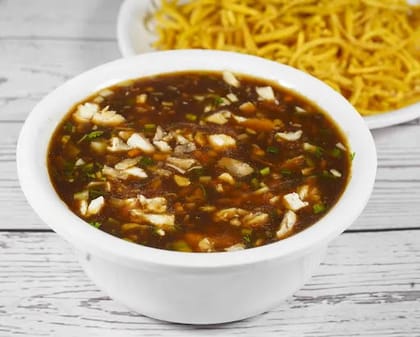 Chicken Manchow Soup With Noodles