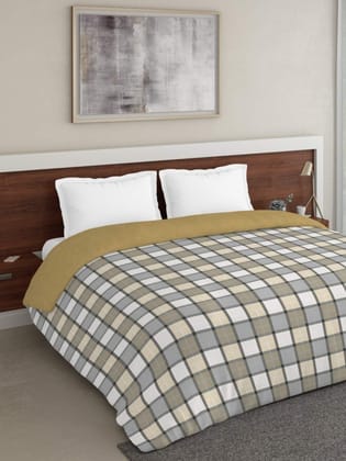 DDECOR - Creme Collection 100% Cotton Geometric Pattern MICPOL King Quilt |229 CM X 274 CM| - Yellow