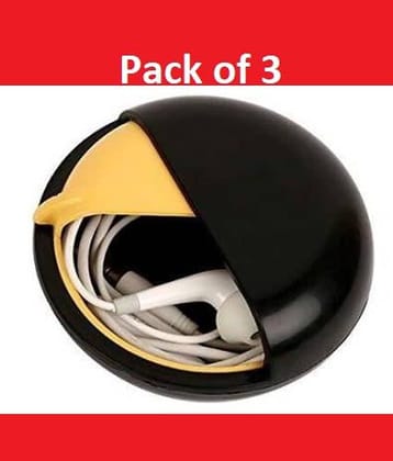 FSN Pack of 3 Multi-color Round Shaped Earphone, Jewelry, Wire, Data Cable and Cord Organiser Cum Protector with Rotating Storage Case (Pack of 1)