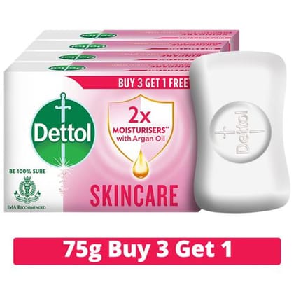 Dettol Skincare Pure Glycerine Soap,Protectio, 75G Buy 3 Get 1 Free