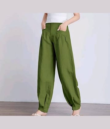 OuterWear Pack of 1 Cotton Blend Regular Women's Casual Pants ( Beige )