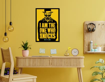 "WALTER WHITE-KNOCKS:BREAKING BAD"- Shiny & Sturdy Metallic Poster  Art That Pops & Sticks (Literally!)-A3
