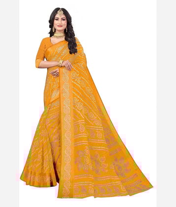 Vkaran Cotton Silk Printed Saree With Unstitched Blouse Piece ( Pink )
