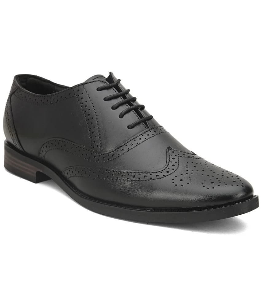 Fashion Victim - Black Mens Brogue Formal Shoes - None