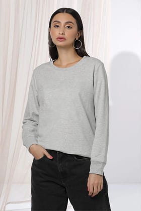 Grey - Fleece Sweatshirt-M / Grey