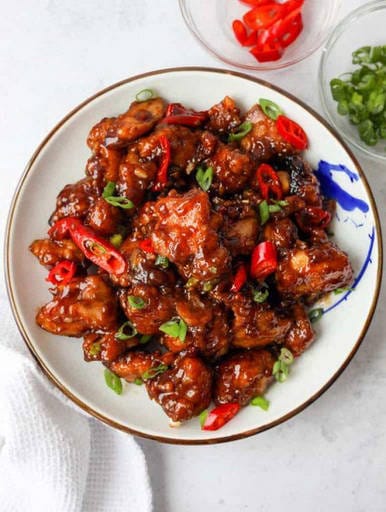 Mongolian Chicken Tossed In Sweet And Savoury Sauce