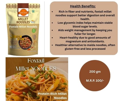 Vishva Traders Foxtail Millet Noodles (200g) | Protein-Rich, No Maida | Healthy Meal