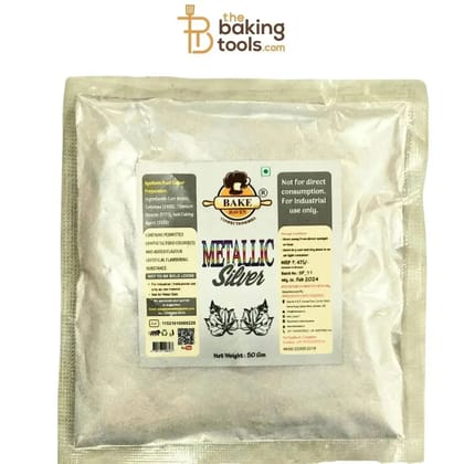 Bakehaven Silver Puff Colour Refill - 50g | Silver Fusfus Colour Refill