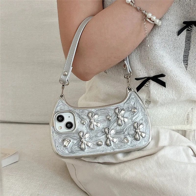 Stylish Love 3D Bow Handbag Bracelet iPhone Case-iPhone 15 Pro Max