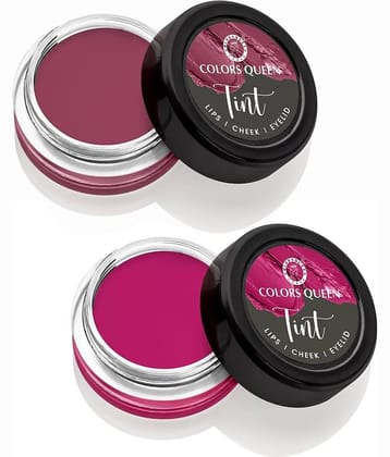 Colors Queen Tint for Cheeks and Lips Matte Lip and Eyelids 8g, (Combo of 2)