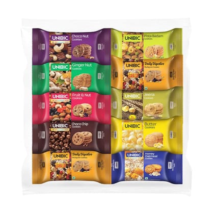 Unibic Cookies - Assorted Flavours, 675 g (Pack of 10)