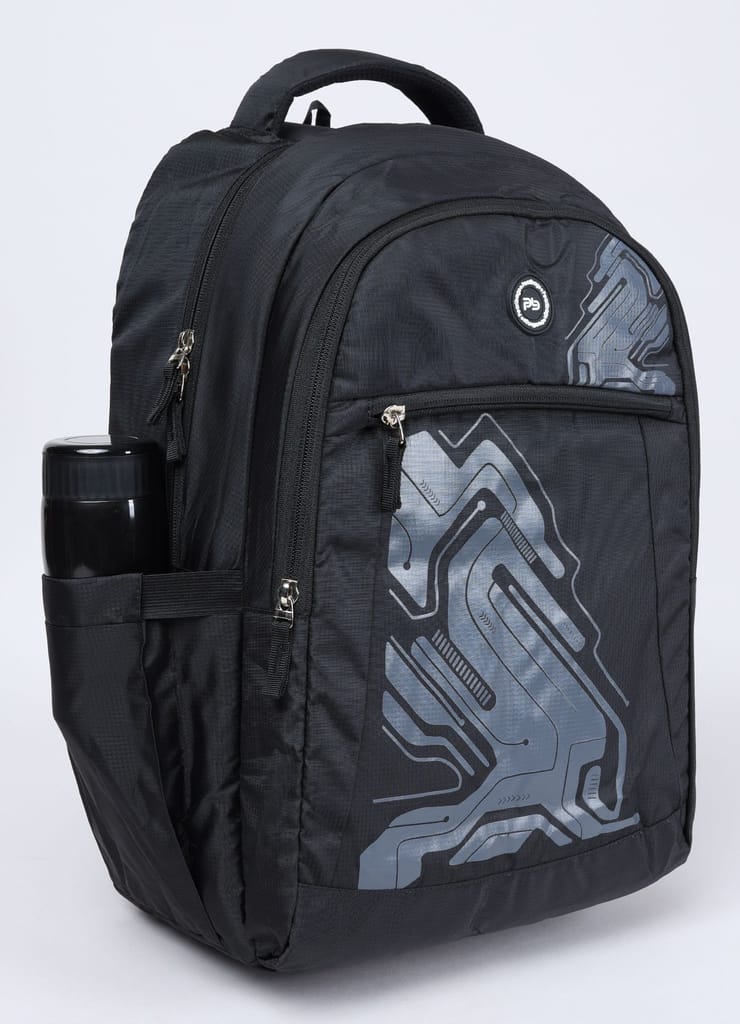 PB Pearlbags EXCEL 26L Printed Laptop Backpack With Rain Cover,USB Charging Port,2 Compartment,Premium Fabric,Water Resistant Anti Theft,School & College Bag for Boys and Girls,Office & Travel Bag for Men and Women,49X31X17 Cms