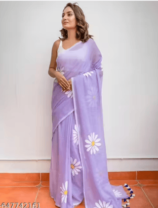 Super Linen Cotton Saree with Zari Border for Women