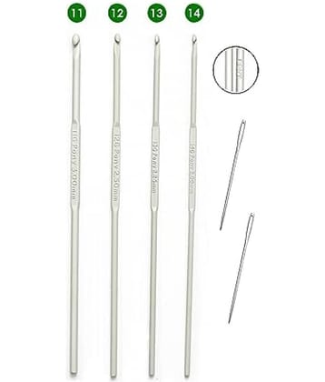 M.G Enterprise Pony Aluminum Crochet Hook Knitting Needles for Sewing Craft Set of 4- Number 11,12,13,14