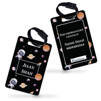 Lil Astronaut Bag Tag (kids)-Black