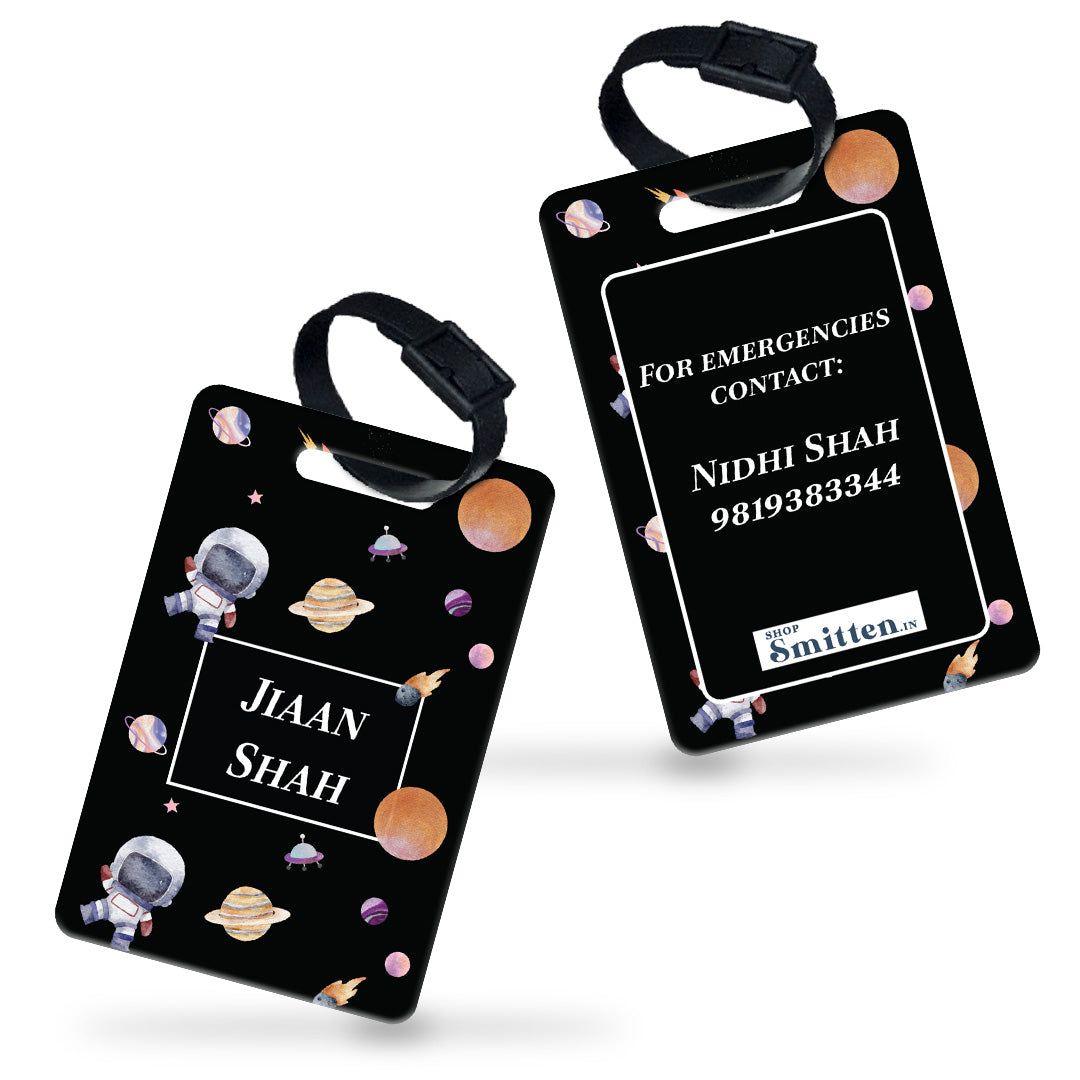 Lil Astronaut Bag Tag (kids)-Black