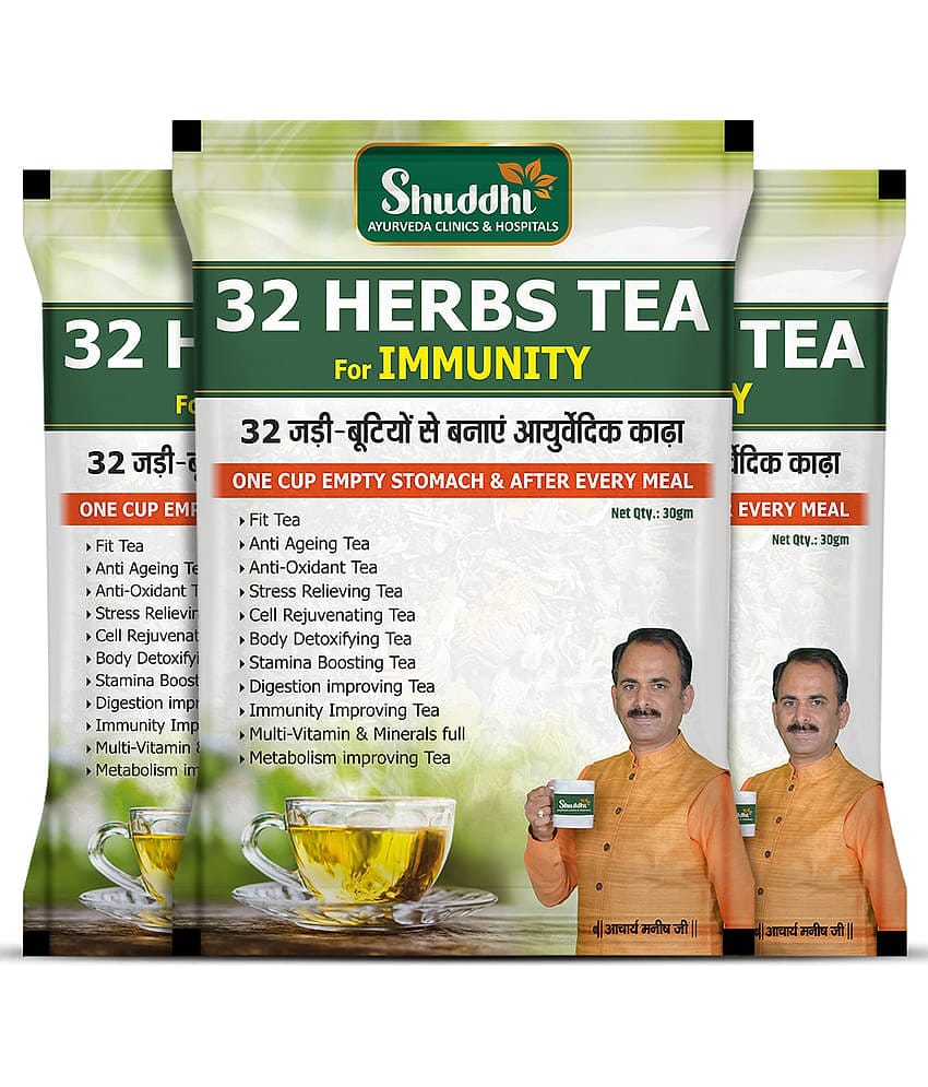 Shuddhi 32 Herbs Tea Good For Body Detox and Wellness, 30gm (Pack of 3)