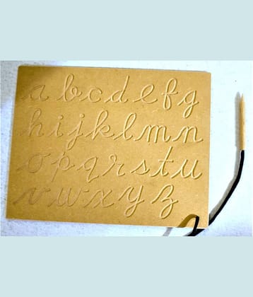 Peters Pence Wooden English Alphabet (Lower) Cursive Writing Practice Board With Dummy Pencil