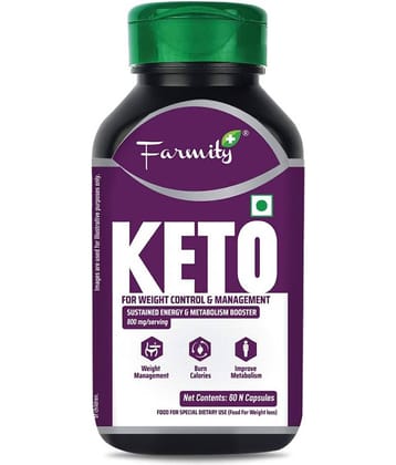 Farmity Keto Advanced Weight Loss Supplement With CLA 800Mg - 60 Capsules | Supports Metabolic Rate, Ketosis