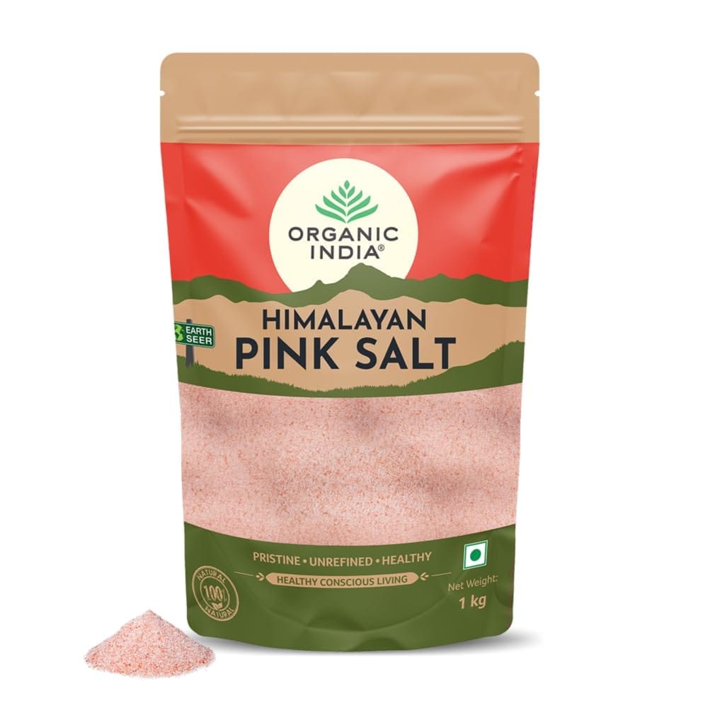 Organic India Pink Rock Salt, 1Kg Pouch