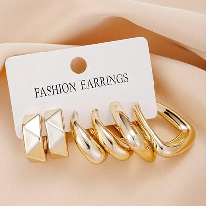 Set of 3 Chic Gold Hoop Combo
