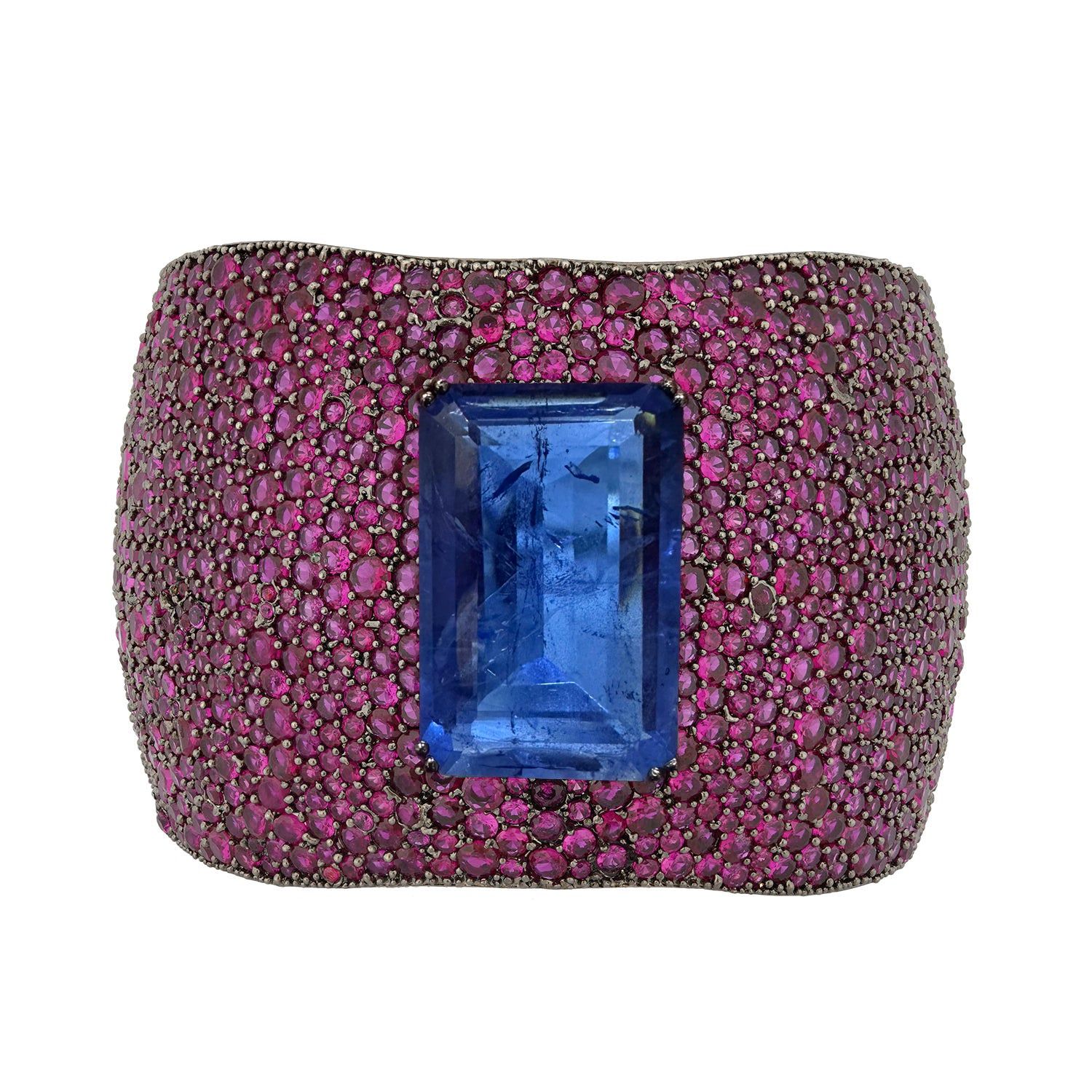 Safa - Emerald Green Stone Bracelet-Blue Doublet / Small